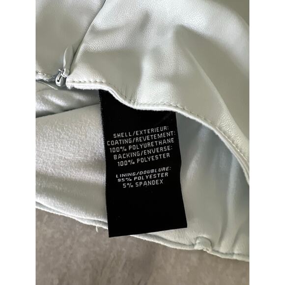 7 for all Mankind Light Blue Corset Top Faux Leather Size Small Lined Side Zip - Picture 5 of 8